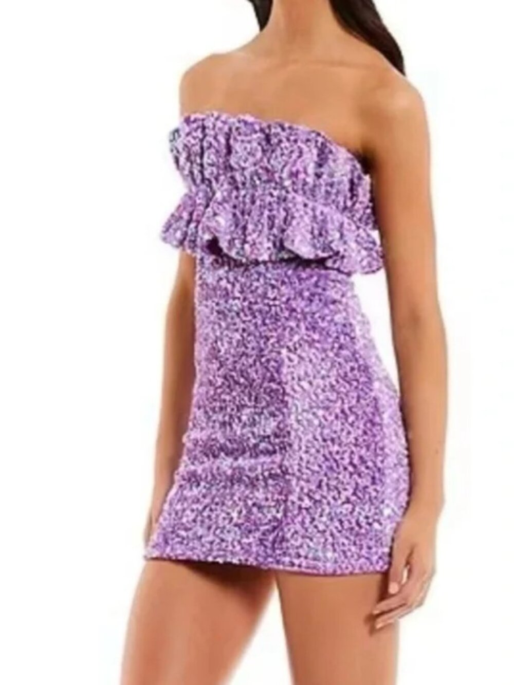 Allison and Kelly Strapless Sequin Cupcake Mini Dress Size S